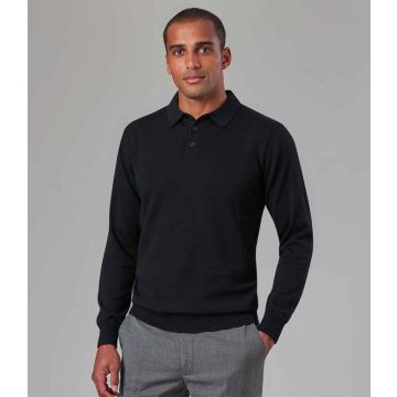 Brook Taverner Casper Knitted Long Sleeve Polo Shirt BK556