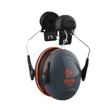 Sonis® Compact Low Profile Mounted Ear Defenders 31dB SNR Grey/Orange