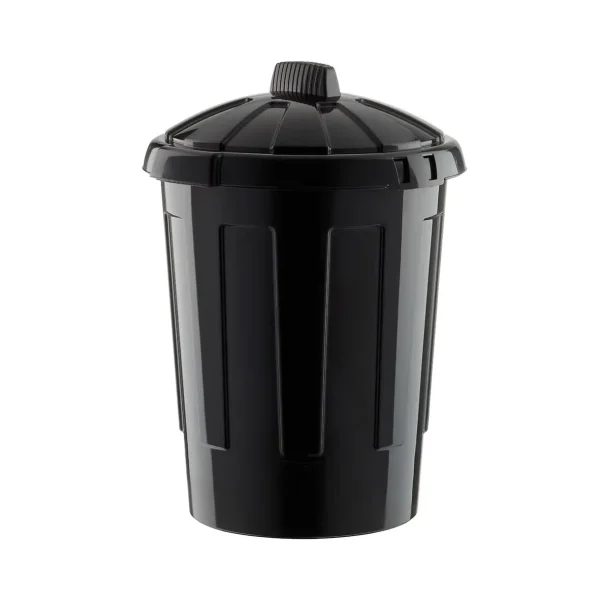Black 80L Dustbin & Press Lid