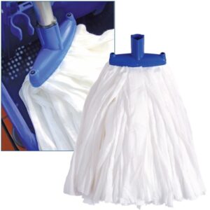 Large ‘Big White Prairie Mop’ Blue