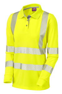 Pollyfield ISO 20471 Class 2 Coolviz Ultra Women’s Sleeved Polo Shirt