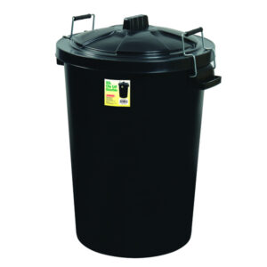 Proplas 90L Clip-Lid Dustbin Black