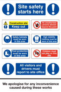 Correx Site Sign 800x1200mm “Site Safety Starts Here”